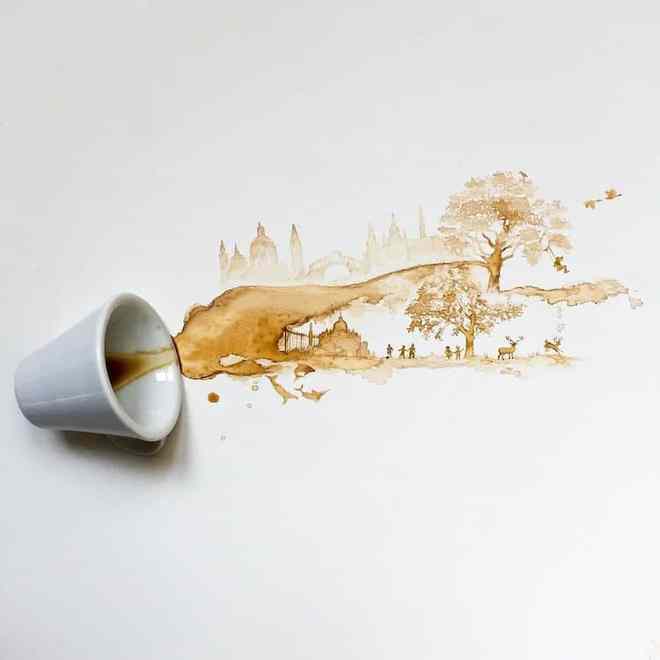 咖啡作畫 當溢出的潑墨邂逅文藝創作